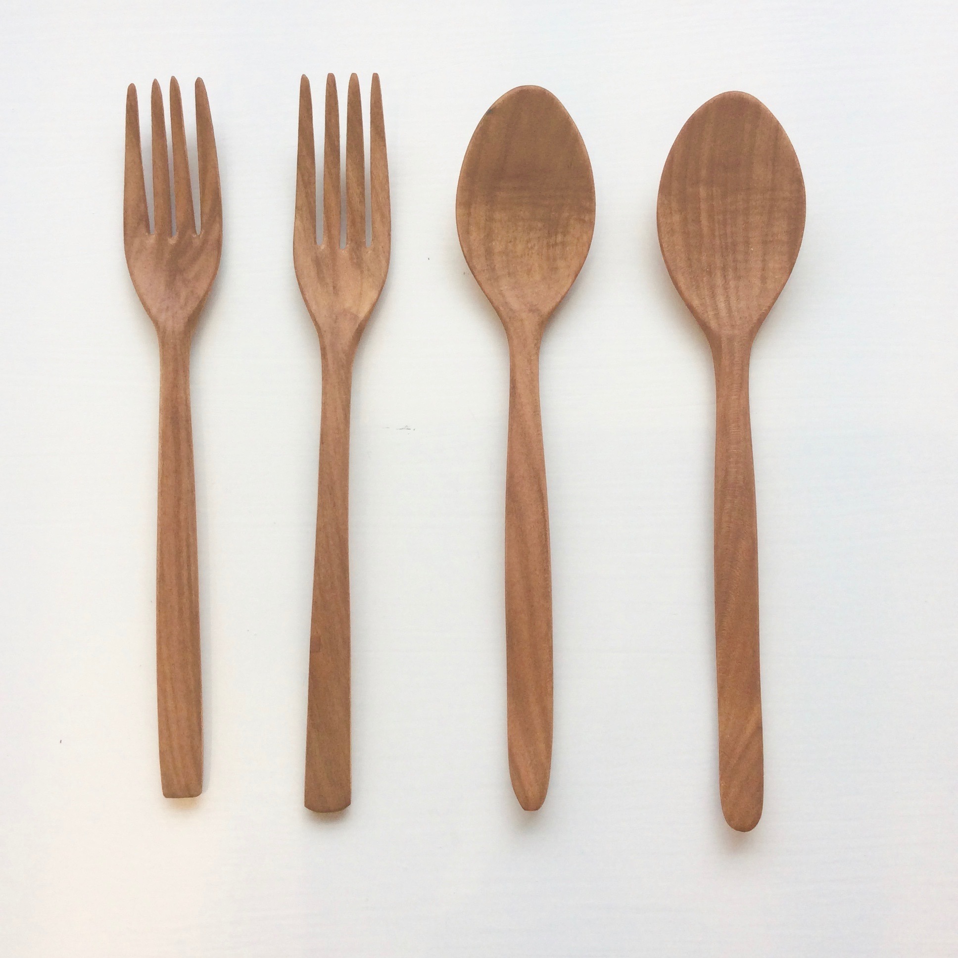 安彦年朗・長尺サーバースプーン／杓子 トレイ 木工作品